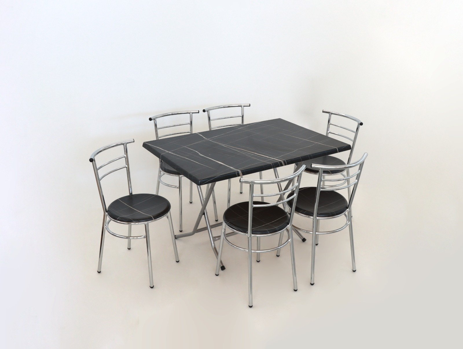 PACK TABLE PLIANTE 120X80 WZ +06 CHAISES CASA noir