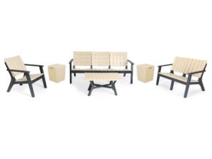 SALON CENTRAL PARK 8PLACES BOIS (2TABOURETS_COFFRES)