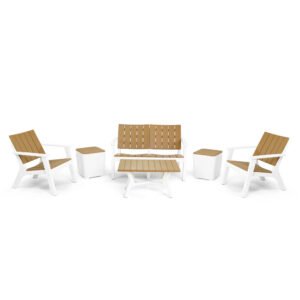 SALON CENTRAL PARK 6PLACES BOIS (2TABOURETS_COFFRES)